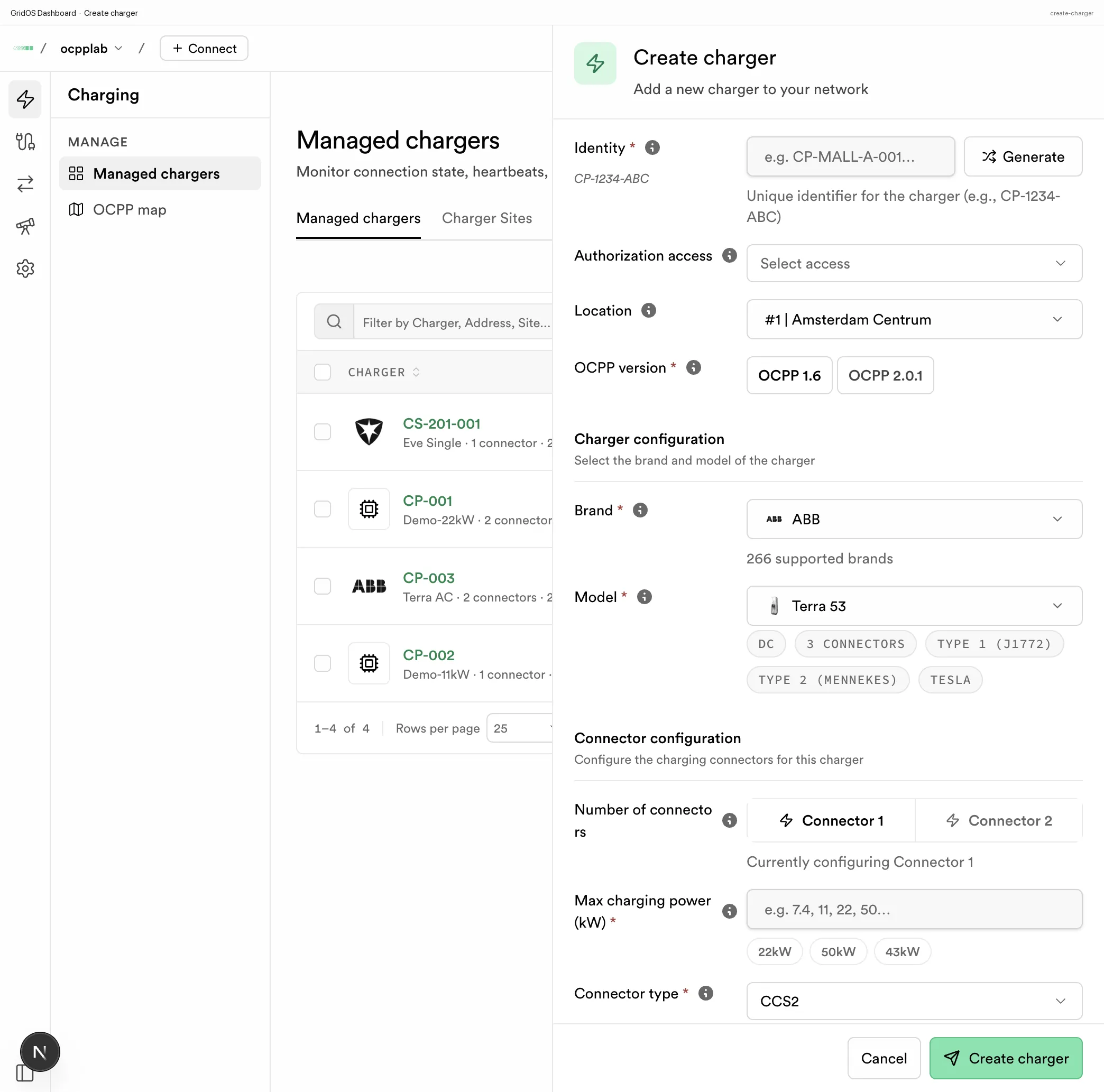 Create charger sheet