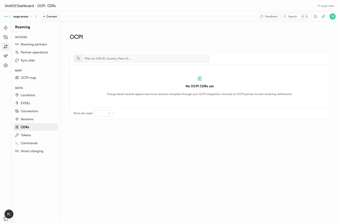 OCPI CDRs