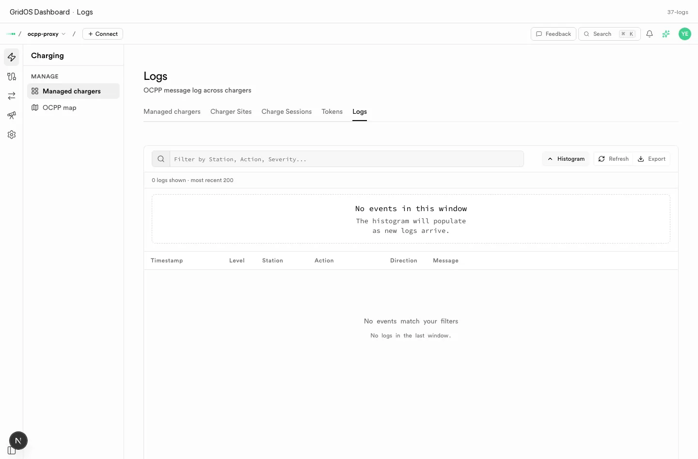 Protocol and charger logs